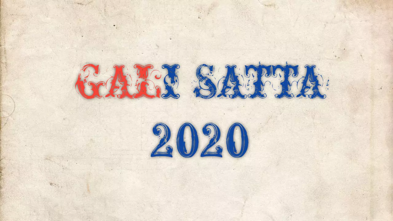 Gali Satta Chart 2020