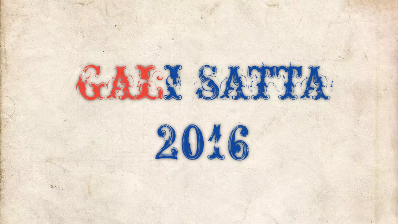 Gali Satta Chart 2016