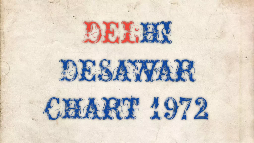 Delhi Desawar chart 1972