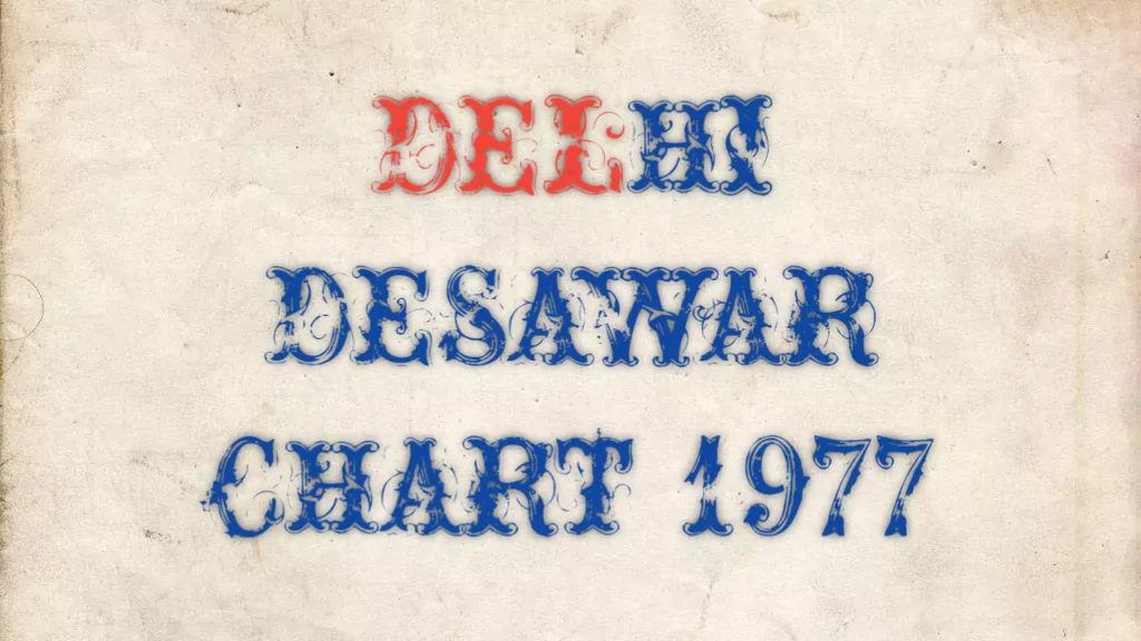 Delhi Desawar chart 1977