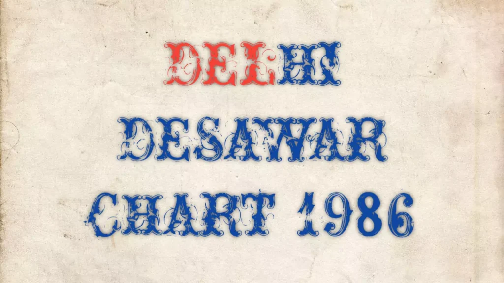 Delhi Desawar Chart 1986